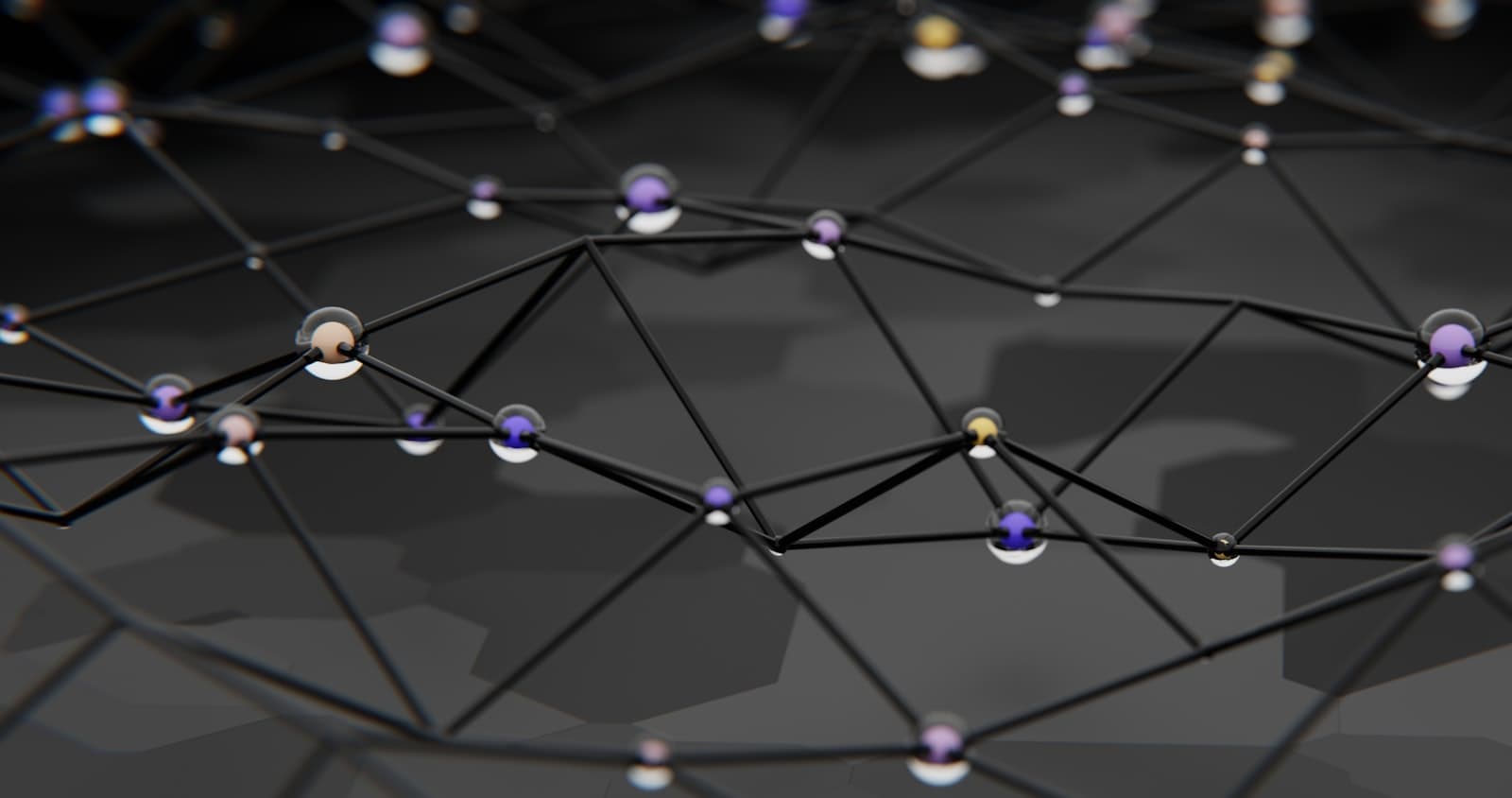 A three-dimensional lattice of connected nodes suggesting a distributed network.